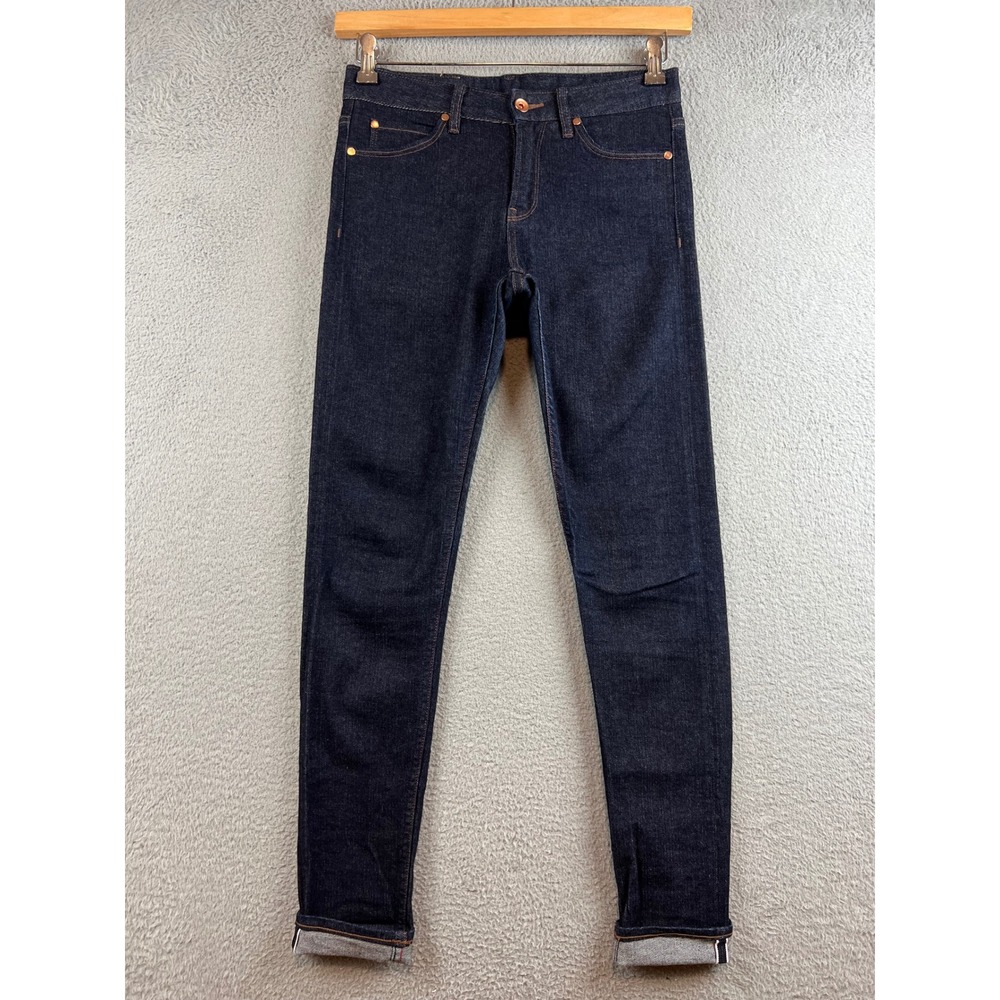 A DOUBLEWOOD PROJECT Women's Raw Selvedge Denim Skinny Jeans 26